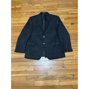 Michael Kors Mens Blazer Jacket Size 40S Black Solid 2 Metal Button Sport Coat
